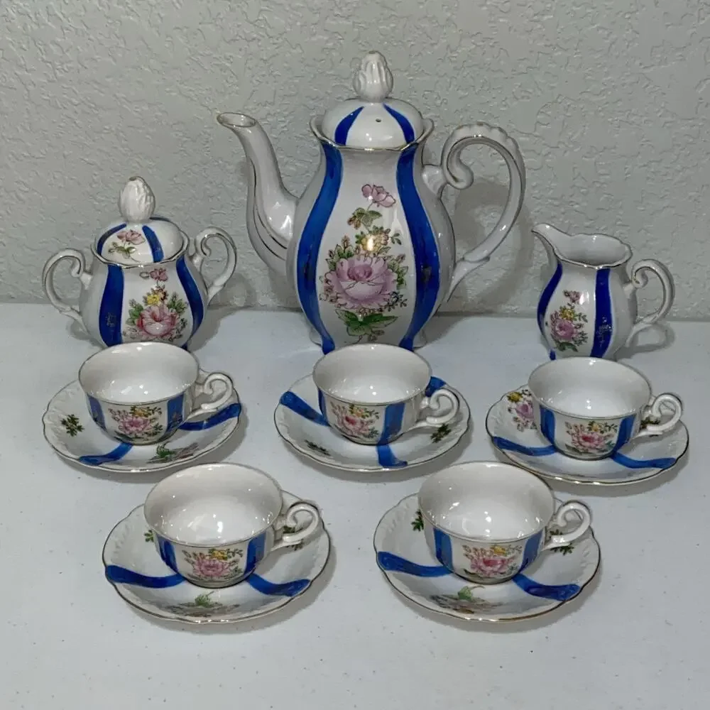 VTG Teapot Coffee Set Occupied Japan Chugai China Teacup Saucer‎ Creamer Sugar